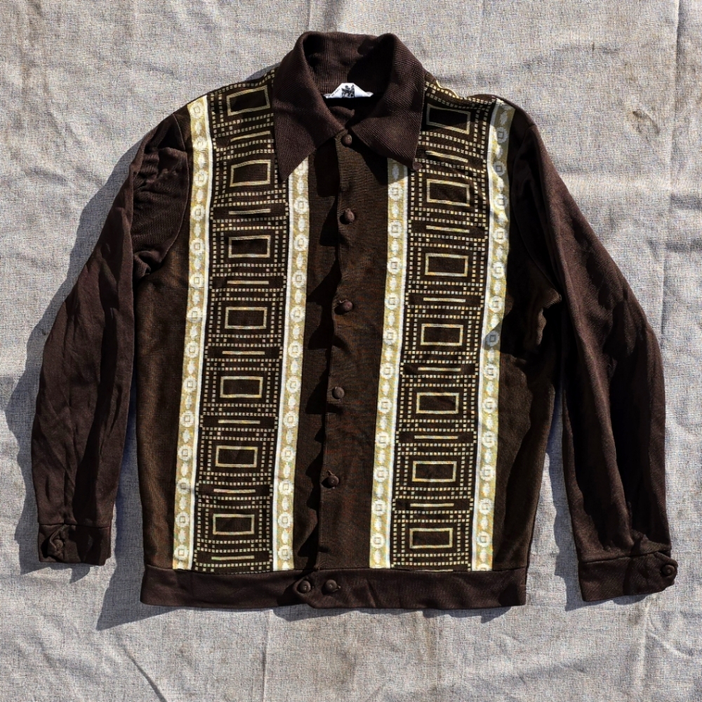 1960s Gaucho Originals Knit Polyester Longsleeve shirt Mod